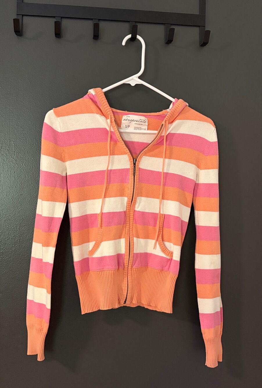 Aeropostale Y2K Striped Full-Zip Sweatshirt